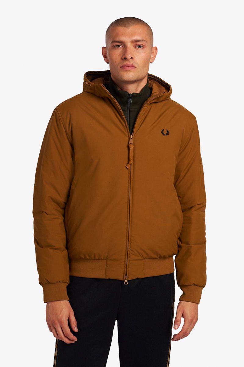 Camel Fred Perry Padded Hooded Brentham Men\'s Jackets | PH 1220KORI